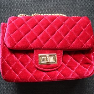 Elegant Red Quilted Bag